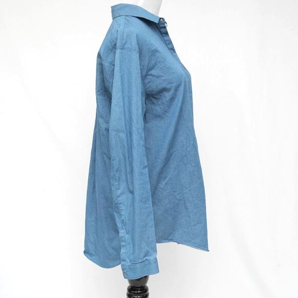 Lafayette‎ 148 New York Long Sleeve Button Down Chambray Shirt Size Small - Picture 5 of 12